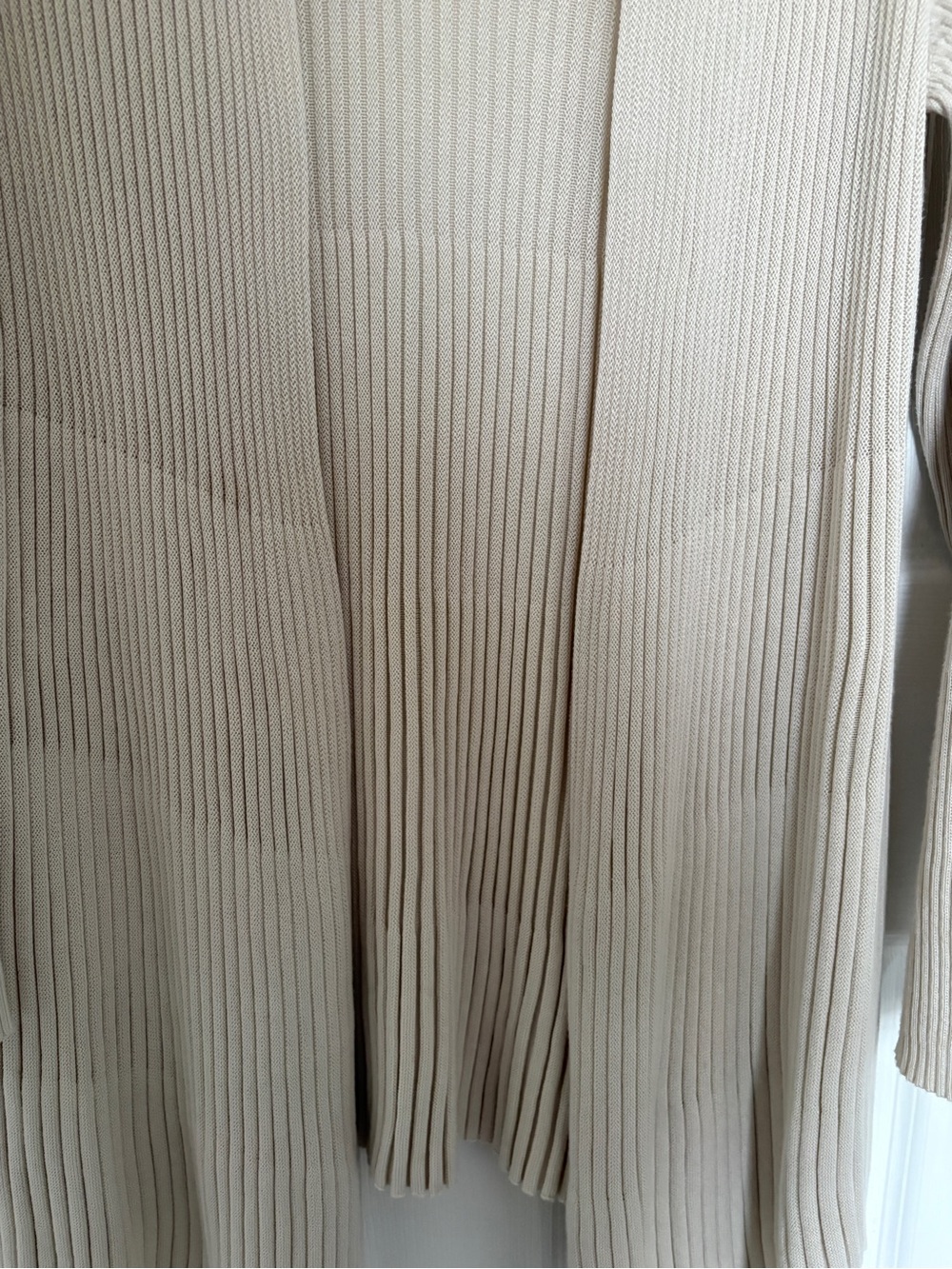 Chico's Cream Ribbed Open-Front Cardigan #417 - Picture 3 of 7